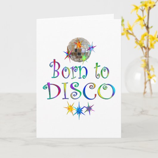 Geboren in Disco Kaart (Gele Bloem)
