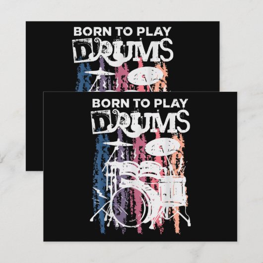 Geboren in Drums Drumming Rock Music Band Drumme (Voorkant / Achterkant)
