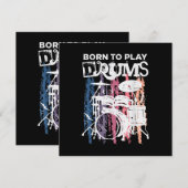 Geboren in Drums Drumming Rock Music Band Drumme Bedankkaart (Voorkant / Achterkant)