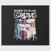 Geboren in Drums Drumming Rock Music Band Drumme Cadeaupapier (Vlak)