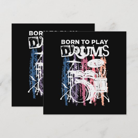 Geboren in Drums Drumming Rock Music Band Drumme Kaart (Voorkant / Achterkant)