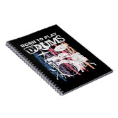 Geboren in Drums Drumming Rock Music Band Drumme Notitieboek (Rechterzijde)