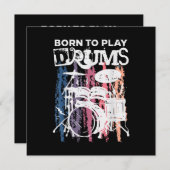 Geboren in Drums Drumming Rock Music Band Drumme Save The Date (Voorkant / Achterkant)