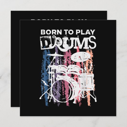Geboren in Drums Drumming Rock Music Band Drumme Save The Date (Voorkant / Achterkant)