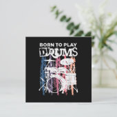 Geboren in Drums Drumming Rock Music Band Drumme Save The Date (Staand voorkant)