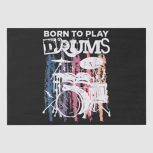 Geboren in Drums Drumming Rock Music Band Drumme Tissuepapier