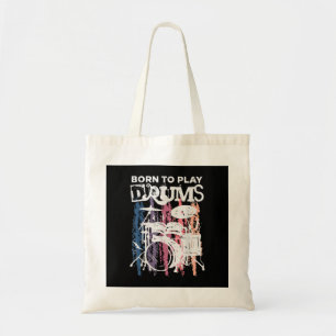 Geboren in Drums Drumming Rock Music Band Drumme Tote Bag