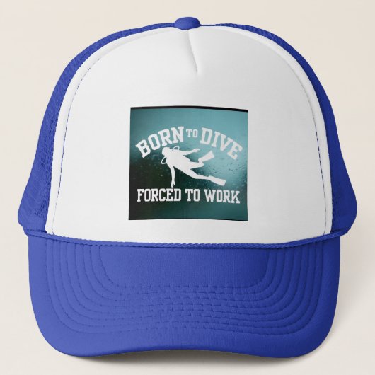 Geboren in duik trucker pet (Voorkant)