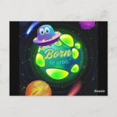 Geboren in een baan briefkaart (Achterkant)