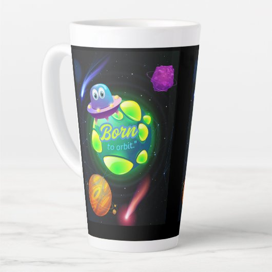 Geboren in een baan latte mok (Linkerhoek)