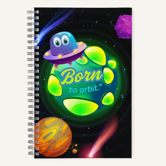 Geboren in een baan notitieboek (Voorkant)