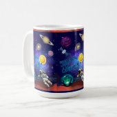 GEBOREN IN EEN BAAN OM DE AARDE KOFFIEMOK (Voorkant links)