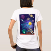 GEBOREN IN EEN BAAN OM DE AARDE T-SHIRT (Achterkant)