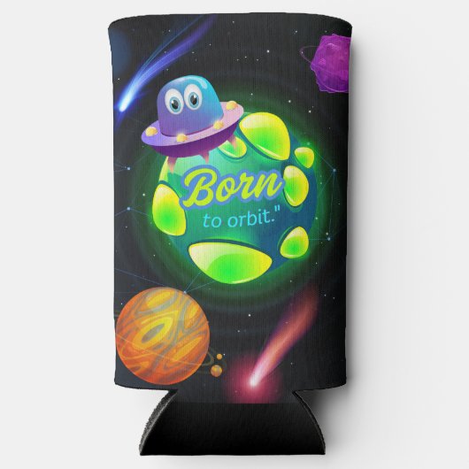 Geboren in een baan seltzer blikjeskoeler (Voorkant)