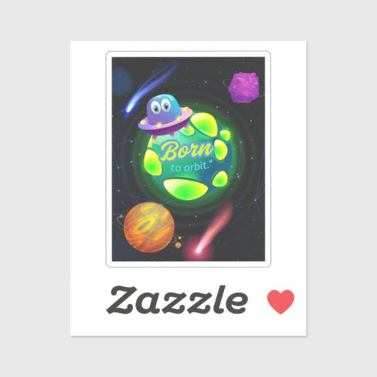 Geboren in een baan sticker (Vel)