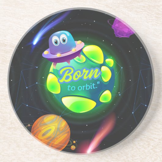 Geboren in een baan zandsteen onderzetter (Voorkant)