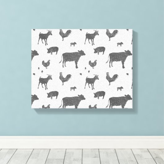 Geboren in een Barn Canvas Print (Insitu (Houten vloer))