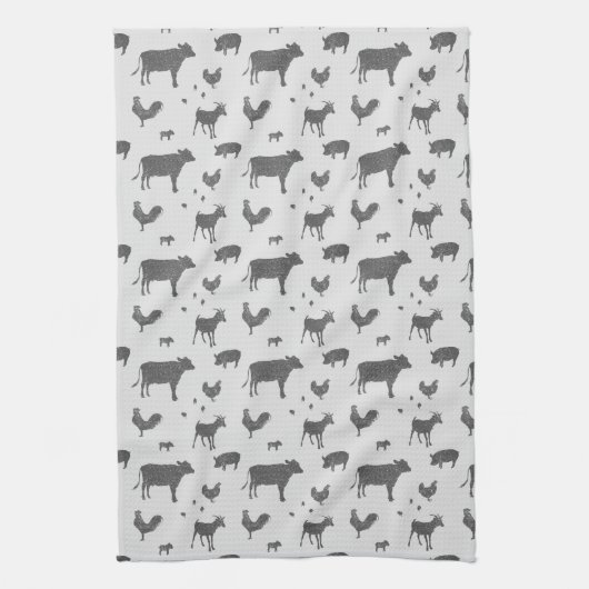 Geboren in een Barn Kitchen Towel Theedoek (Verticaal)