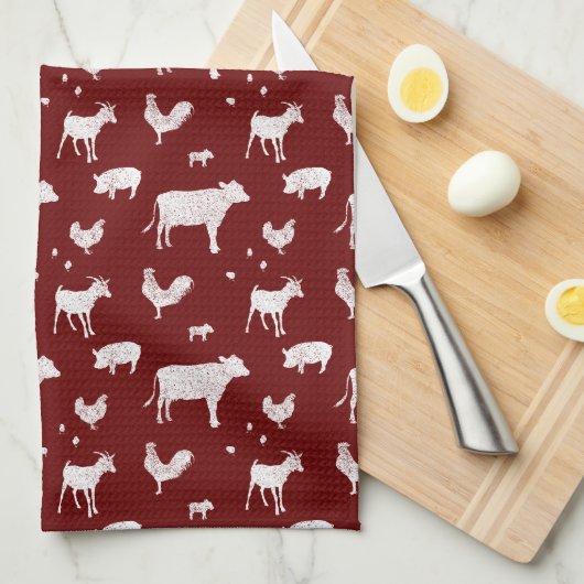 Geboren in een Barn Kitchen Towel voor donker Theedoek (Quarter Fold)