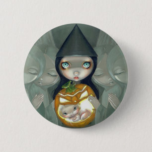 "Geboren in een pompoenButton" Ronde Button 5,7 Cm