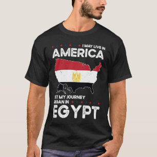 Geboren in Egyptisch Egyptisch Amerikaans staatsbu T-shirt