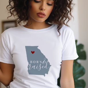 Geboren in en opgevoed in Georgië   State-kaart be T-shirt