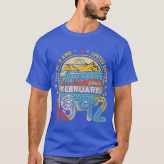 Geboren in februari 1942 79e verjaardag van de gis t-shirt