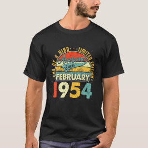 Geboren in februari 1954 68th Birthday Gift Retro T-shirt