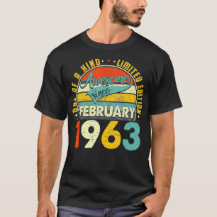 Geboren in februari 1963 58e geboortedag gift retr t-shirt