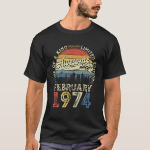 Geboren in februari 1974 48 jaar T-shirt 48th Bir