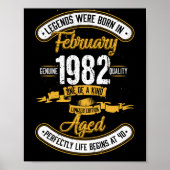 Geboren in februari 1982 40e verjaardag veertig ja poster (Voorkant)