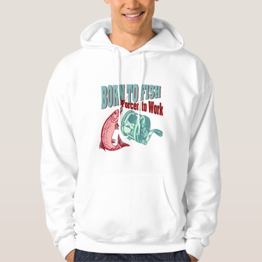 Geboren in Fish Hoodie Sweatshirt (Voorkant)