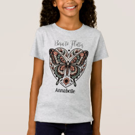 Geboren in Flutter Boho Grijs T-shirt