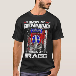 Geboren in Ft Benning Raised Fort Bragg Airborne V T-shirt