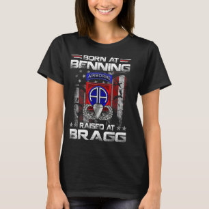 Geboren in Ft Benning Raised Fort Bragg Airborne V T-shirt