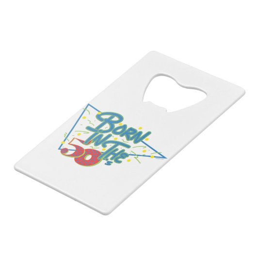 Geboren in Fun Age Graphic 50 jaar Creditkaart Flessenopener (Achterkant Gekanteld)