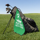Geboren in Golf gedwongen te werken Golfhanddoek (Groen)