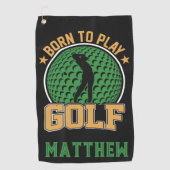 Geboren in Golf Golfhanddoek (Voorkant)