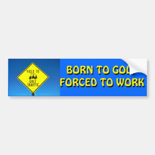 Geboren in Golf Not Work - Golf Cart Bumpersticker