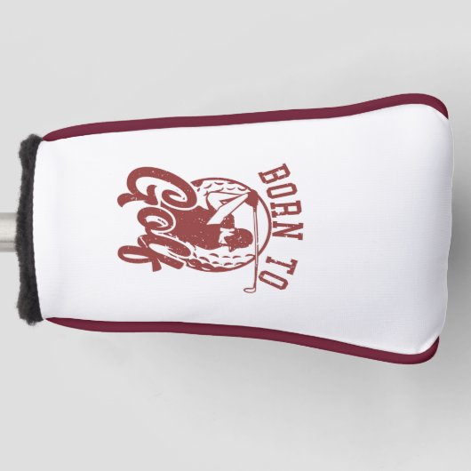 Geboren in golfputter golfheadcover (Voorkant)