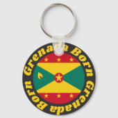 Geboren in Grenada | Schattigee Grenada-vlag met g Sleutelhanger (Voorkant)