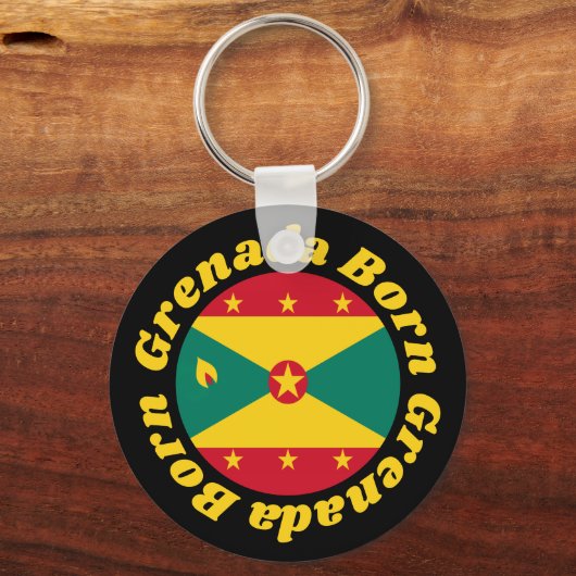 Geboren in Grenada | Schattigee Grenada-vlag met g Sleutelhanger (Achterkant)