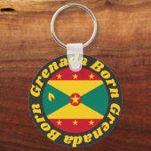 Geboren in Grenada | Schattigee Grenada-vlag met g Sleutelhanger (Voorkant)