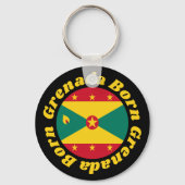 Geboren in Grenada | Schattigee Grenada-vlag met g Sleutelhanger (Achterkant)