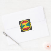 Geboren in Grenada | Schattigee Grenadiaanse vlag  Vierkante Sticker (Envelop)