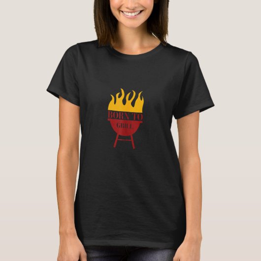 Geboren in grill grilling barbecue for Pitmasters T-shirt (Voorkant)