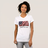 Geboren in het Amerikaanse vrouwenshirt T-shirt (Voorkant volledig)
