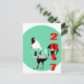 Geboren in het Chinese Haan Jaar 2017 Verjaardag V Briefkaart (Staand voorkant)