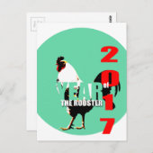 Geboren in het Chinese Haan Jaar 2017 Verjaardag V Briefkaart (Voorkant / Achterkant)