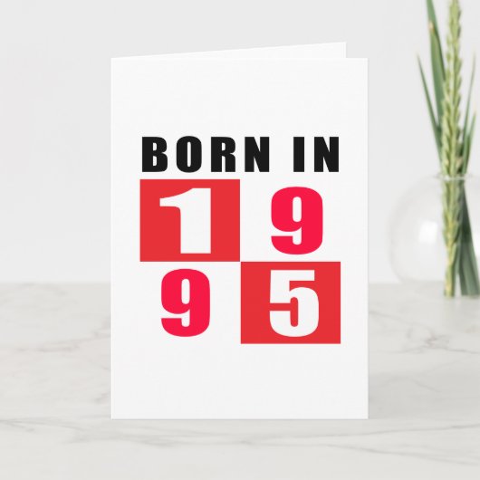 Geboren in het Design van de Verjaardag van 1995 Kaart (Voorkant)